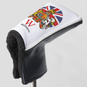 Couvre-club De Golf Angleterre Drapeau et Crest Golf Head Cover
