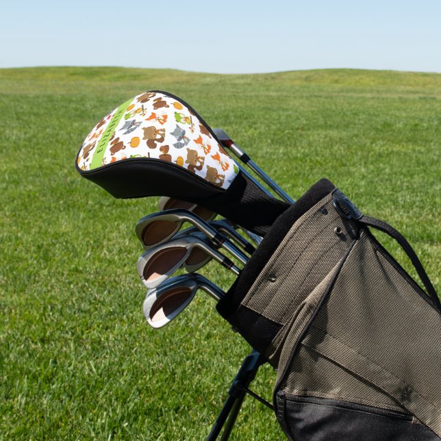 Couvre-club De Golf Animaux de forêt, Animaux de forêt, Votre nom (In Situ)