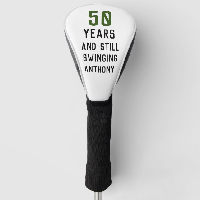 Couvre-club De Golf Anniversaire Golfer Funny 50e heureux papa Par (Devant)