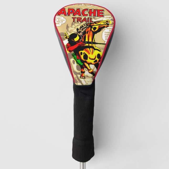 Couvre-club De Golf Apache Trail #1, Amérindien Avec Bannière (Devant)