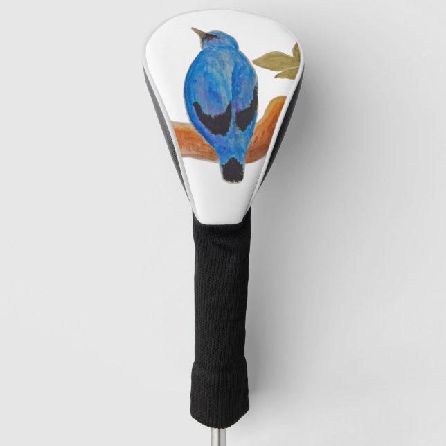Couvre-club De Golf Aquarelle bleu Cuckooshrike (Devant)