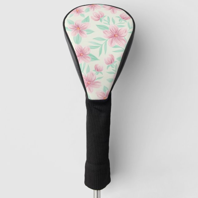 Couvre-club De Golf Aquarelle douce Florale (Devant)
