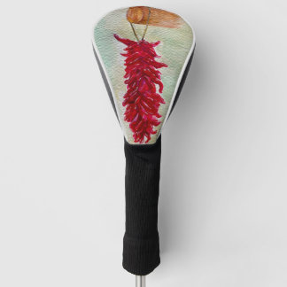 Couvre-club De Golf Aquarelle Rouge Chili Ristra Nouveau Mexique