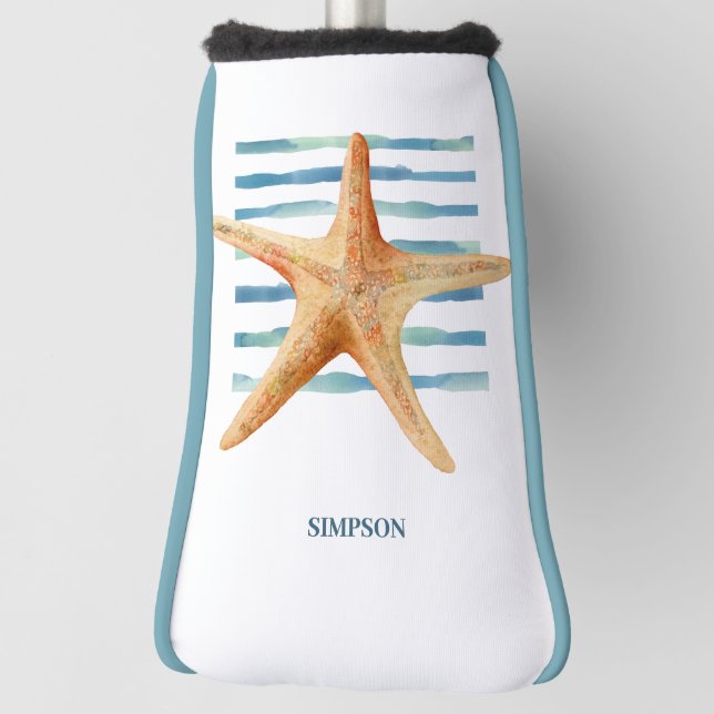 Couvre-club De Golf Aquarelle STARFISH, (Tourné à 90°)