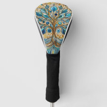 Arbre de Vie Mosaïque de Verre Brisé Bleus Aqua