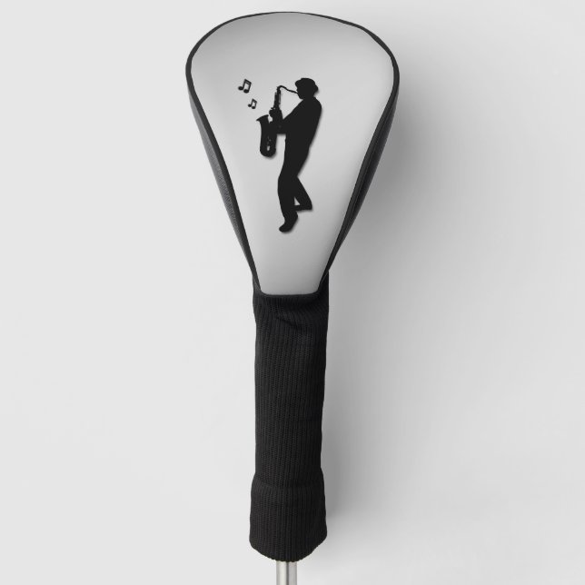 Couvre-club De Golf Argent de joueur de saxophone (Devant)