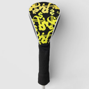 Couvre-club De Golf Argent Dollar Signes Motif financier Golf Head Co