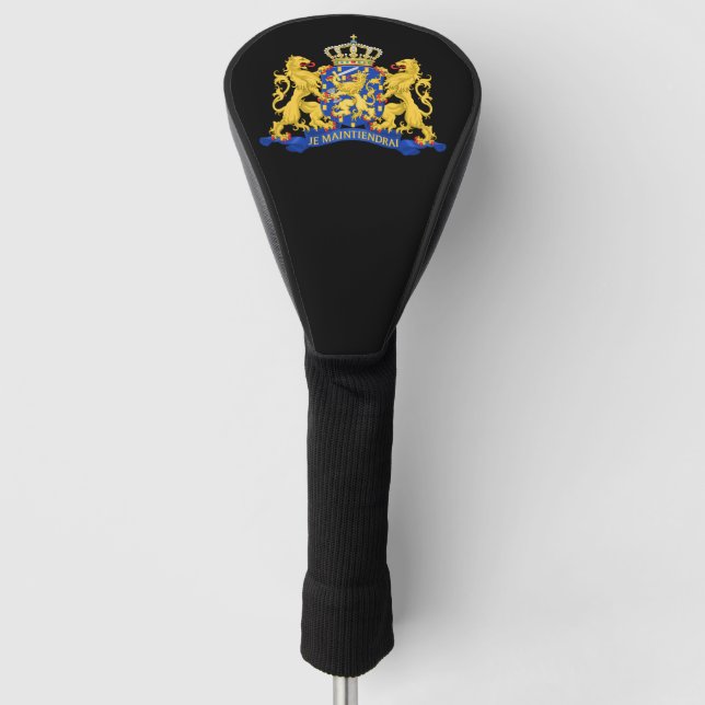 Couvre-club De Golf Armoiries de Pays-Bas en noir (Devant)