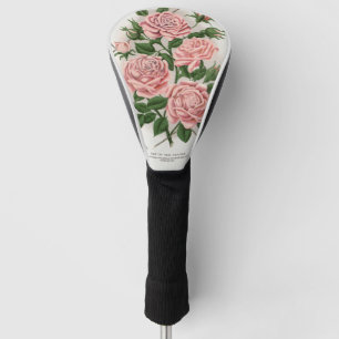 Couvre-club De Golf Art botanique vintage rose rose cottagecore