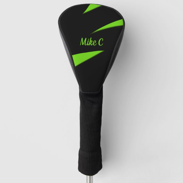 Couvre-club De Golf Art contemporain vert / noir personnel (Devant)