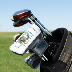 Couvre-club De Golf Art du crabe côtier avec le nom du cours, Personna