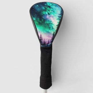 Couvre-club De Golf Aurora céleste boréale Lumières nord vives