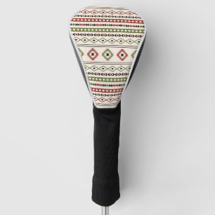 Couvre-club De Golf Aztec Rust Green Crème Noire Mixte Motifs Motif