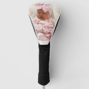Couvre-club De Golf Baby Photo Personnalisée Nom rose Nouveau Grand-mè