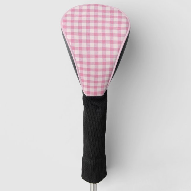 Couvre-club De Golf Baby Pink Gingham Pattern (Devant)