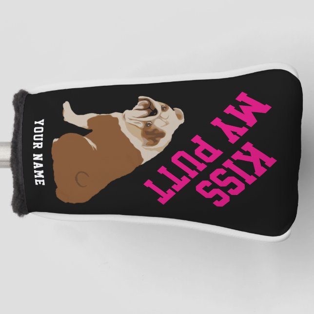 Couvre-club De Golf Baiser anglais de bouledogue mon putt Headcover (Devant)