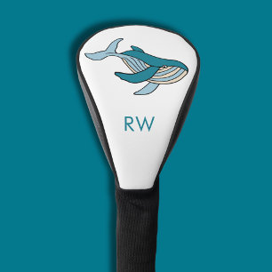 Couvre-club De Golf Baleine bleue monogramme 