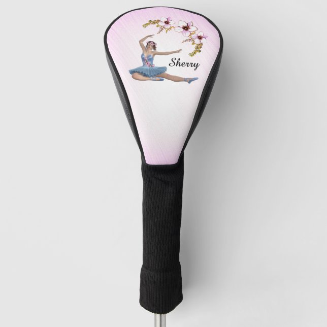 Couvre-club De Golf Ballerina en bleu rose personnel (Devant)