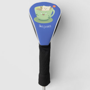 Couvre-club De Golf Bande dessinée de la tasse de thé mignonne humour