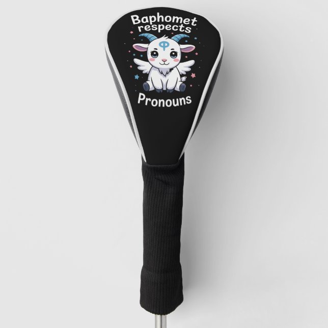 Couvre-club De Golf Baphomet transgenre Respecte Pronouns Trans Pride (Devant)