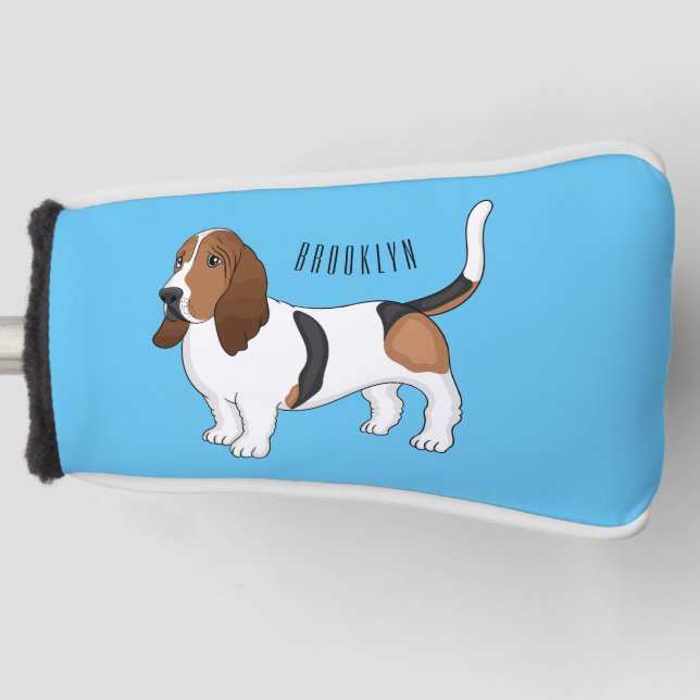 Couvre-club De Golf Basset hound dessin de chien (Devant)