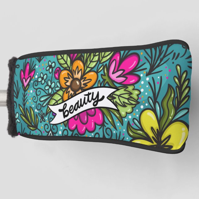 Couvre-club De Golf Beauté de l'oreiller avec fleurs (Devant)