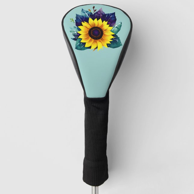 Couvre-club De Golf Belle tournesol simple ouvert (Devant)