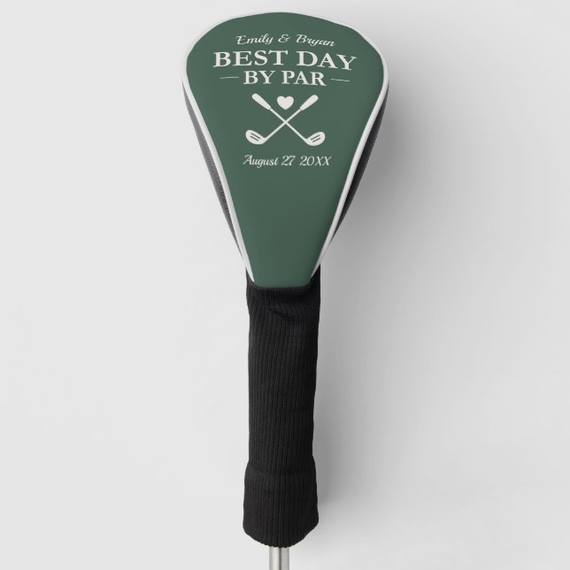 Couvre-club De Golf Best Day By Par Modern Personalized Wedding (Devant)