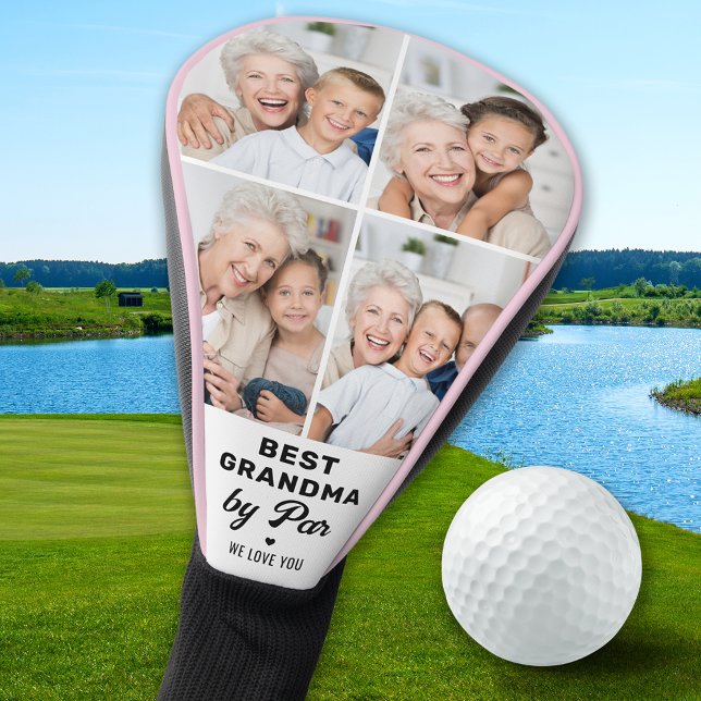 Couvre-club De Golf BEST GRANDMA BY PAR Custom 4 Photo Collage (Créateur téléchargé)