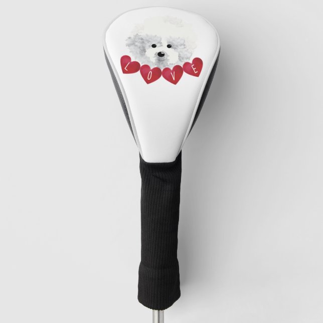 Couvre-club De Golf Bichon Frise chien LOVE (Devant)