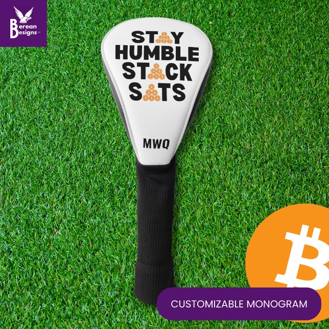 Couvre-club De Golf Bitcoin RESTER HUMBLE PILE SATS Crypto (Fun STAY HUMBLE STACK SATS Bitcoin Crypto Golf Head Cover with CUSTOMIZABLE TEXT Gift for Golfers)