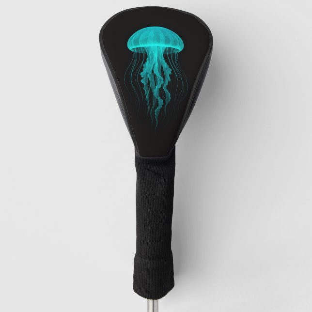 Couvre-club De Golf Black 4 Luxe Golf Driver Cover, Green Jellyfish (Devant)