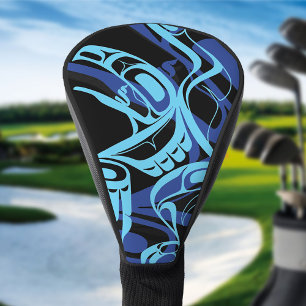 Couvre-club De Golf Black Blue Haida Eagle Thunder Bird Art autochtone