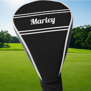 Couvre-club De Golf Black Custom Golfer Sports Moderne Monogramme tend
