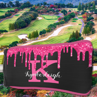 Couvre-club De Golf Black Girly Hot Rose Parties scintillant Drivers N