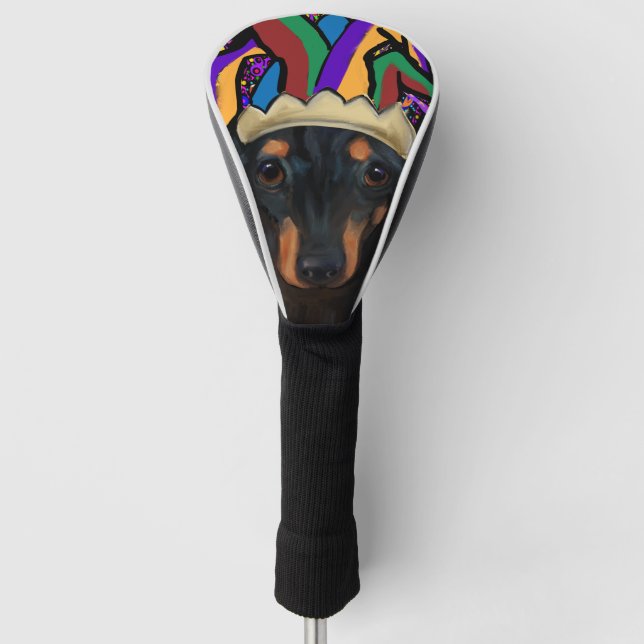 Couvre-club De Golf Black Long Haired Dachshund (Devant)