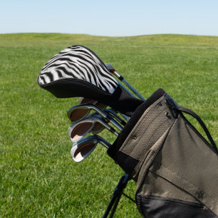 Couvre-club De Golf Black White Zebra Print Animal Safari