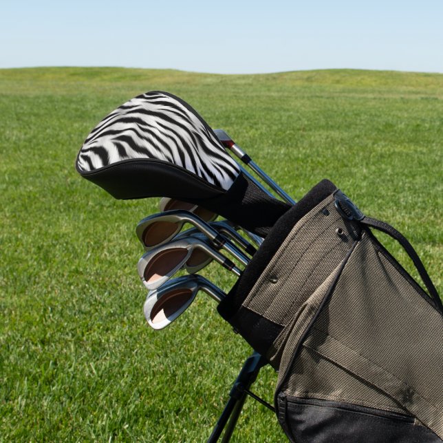 Couvre-club De Golf Black White Zebra Print Animal Safari (In Situ)