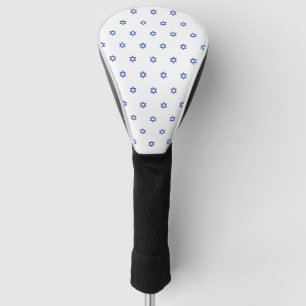 Couvre-club De Golf Blanc bleu de motif d'étoile de David