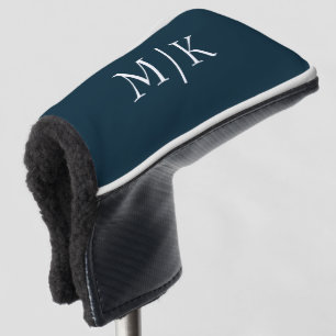 Couvre-club De Golf Bleu et blanc foncé de la marine Monogramme mode