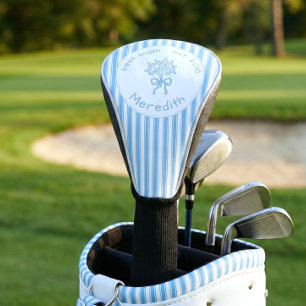Couvre-club De Golf Bleu Fantaisiste à Rayures Blanches Maman Préparée