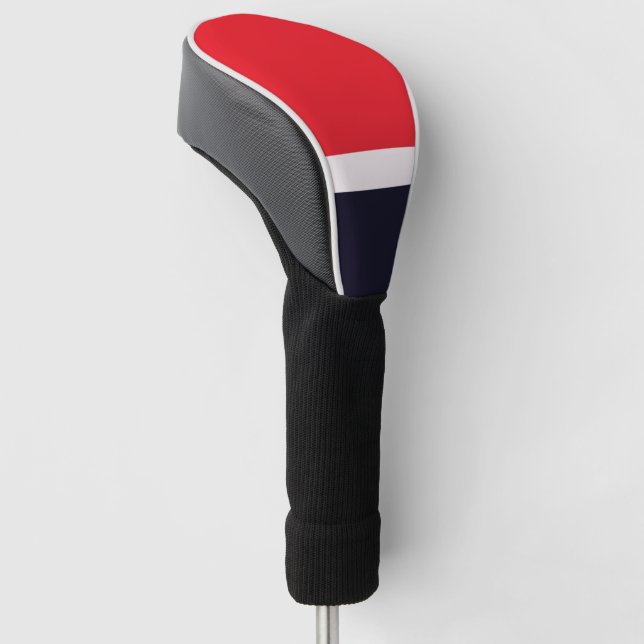 Couvre-club De Golf Bleu Marine Avec Rouge (Incliné)