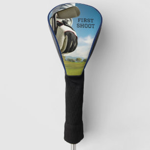 Couvre-club De Golf Bleu noir simple minimaliste meilleur pilote