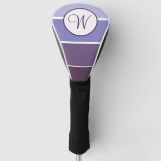Couvre-club De Golf Bloc de dégradé violet monogramme moderne