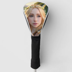 Couvre-club De Golf Blonde belle Muse Jouer une harpe