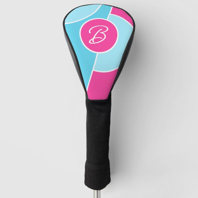 Couvre-club De Golf Bold Bright Fun Chic Cercles Abstraits Art Motif (Devant)