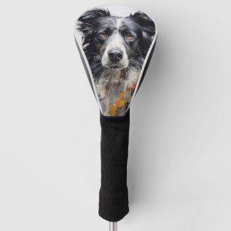 Couvre-club De Golf Bordure Collie chien dans le vent 003 - Yacobsen D