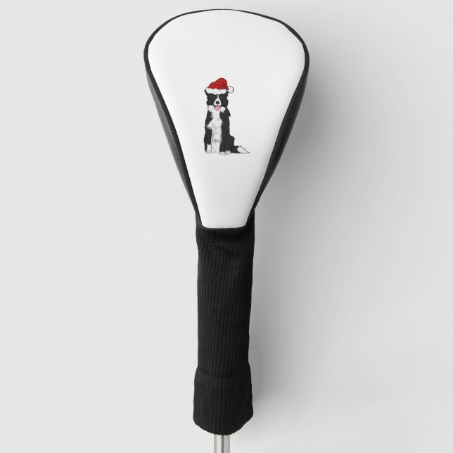 Couvre-club De Golf Bordure de Noël Collie (Devant)