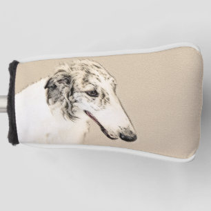 Couvre-club De Golf Borzoi (Argent Brindle) Peinture Chien Art origina