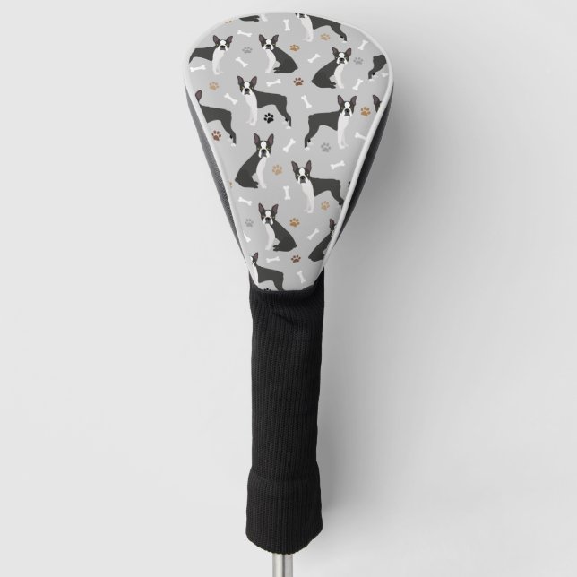 Couvre-club De Golf Boston Terrier Bones and Paws (Devant)